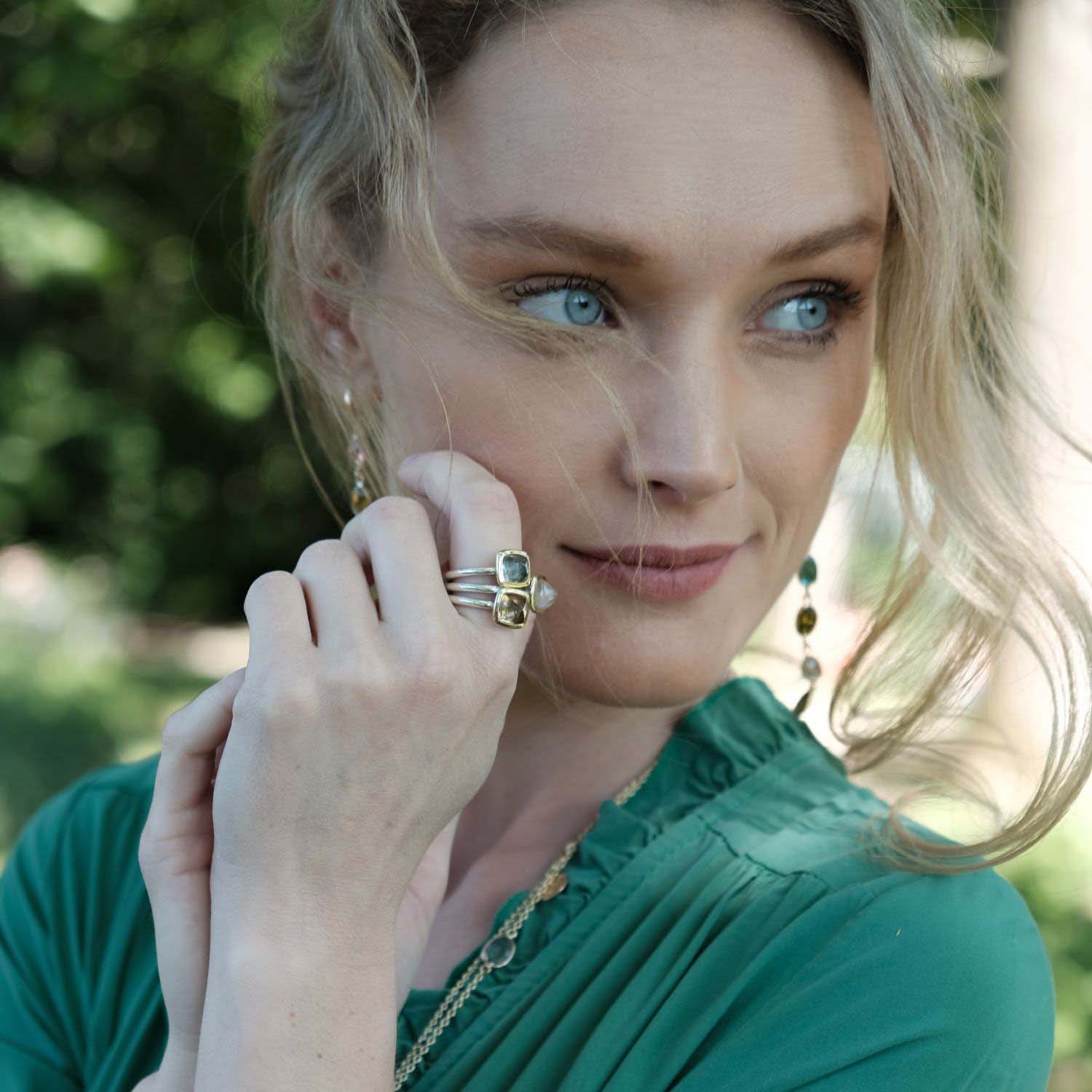 Love Green Tourmaline Gold Earrings | Elegant and Timeless 
