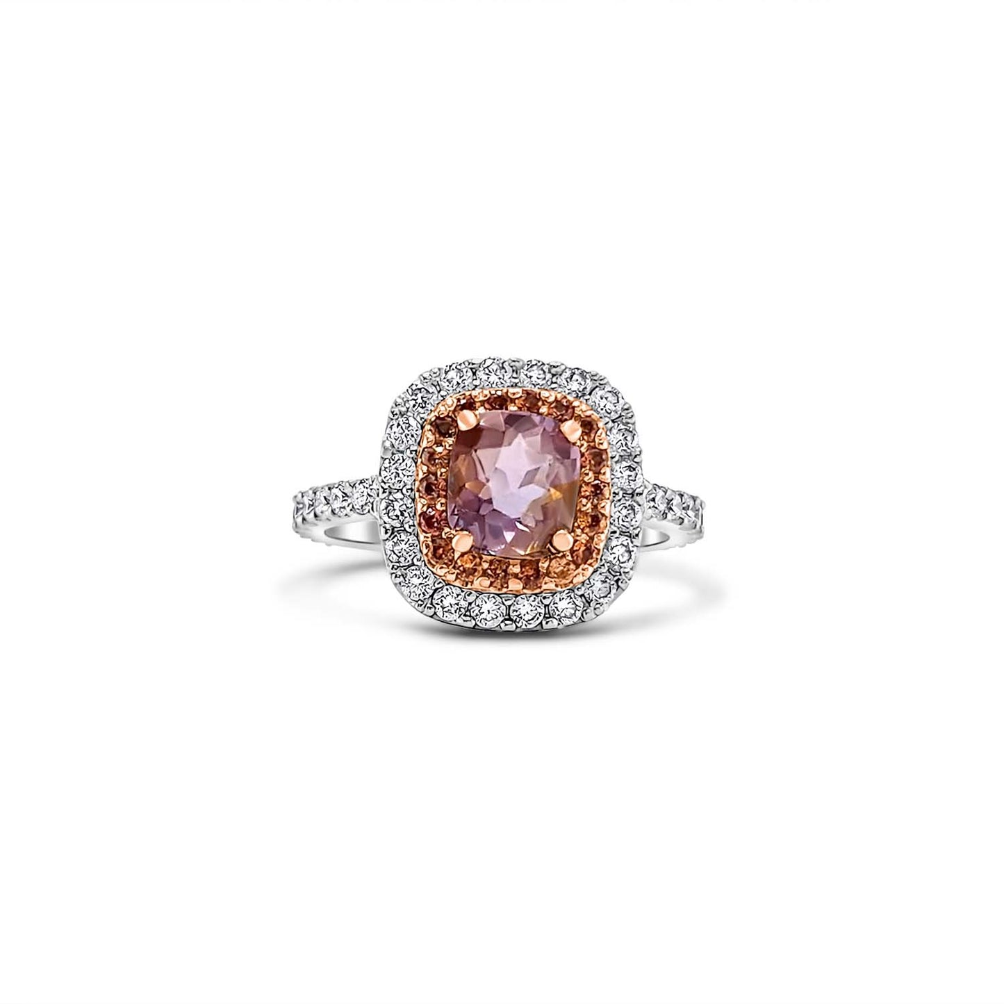 Padparadscha Sapphire Diamond Ring | Exquisite Luxury Jewelry