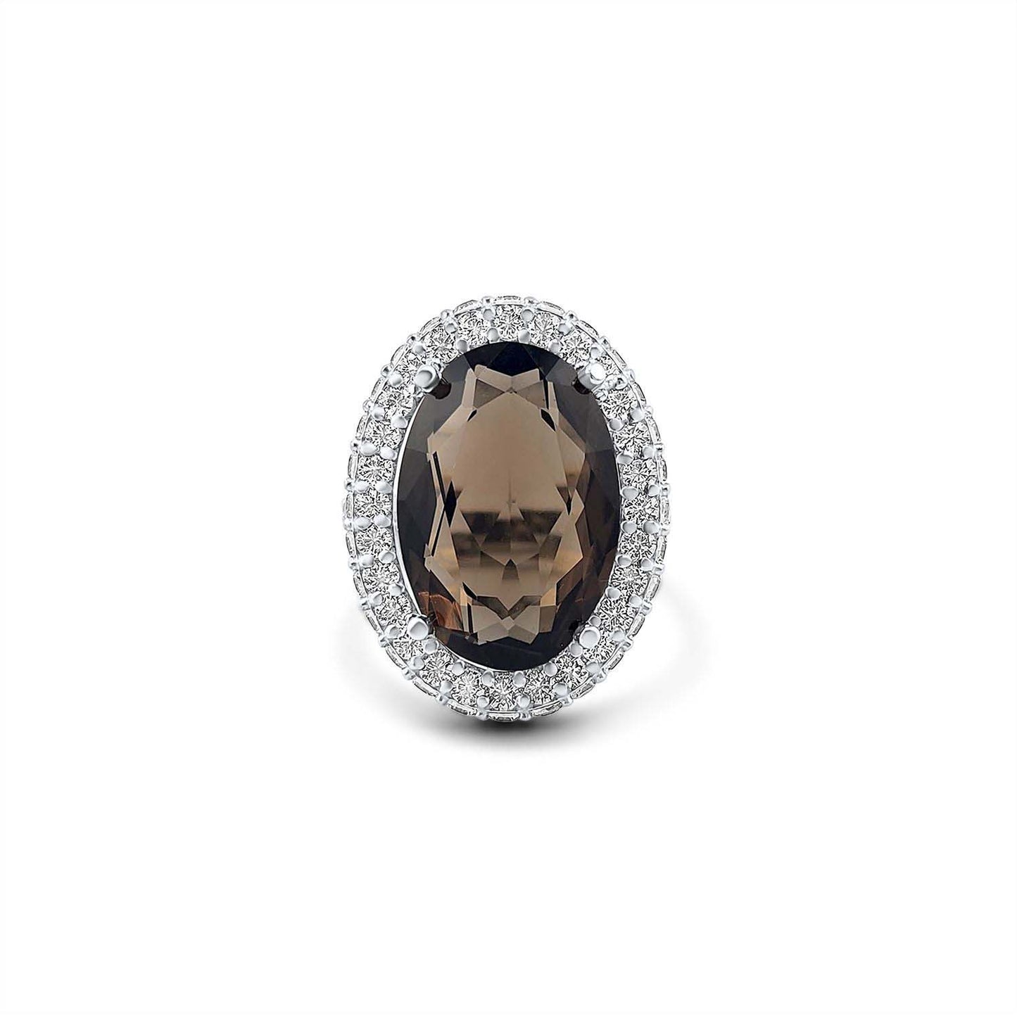 Double Halo White Gold Cocktail Ring